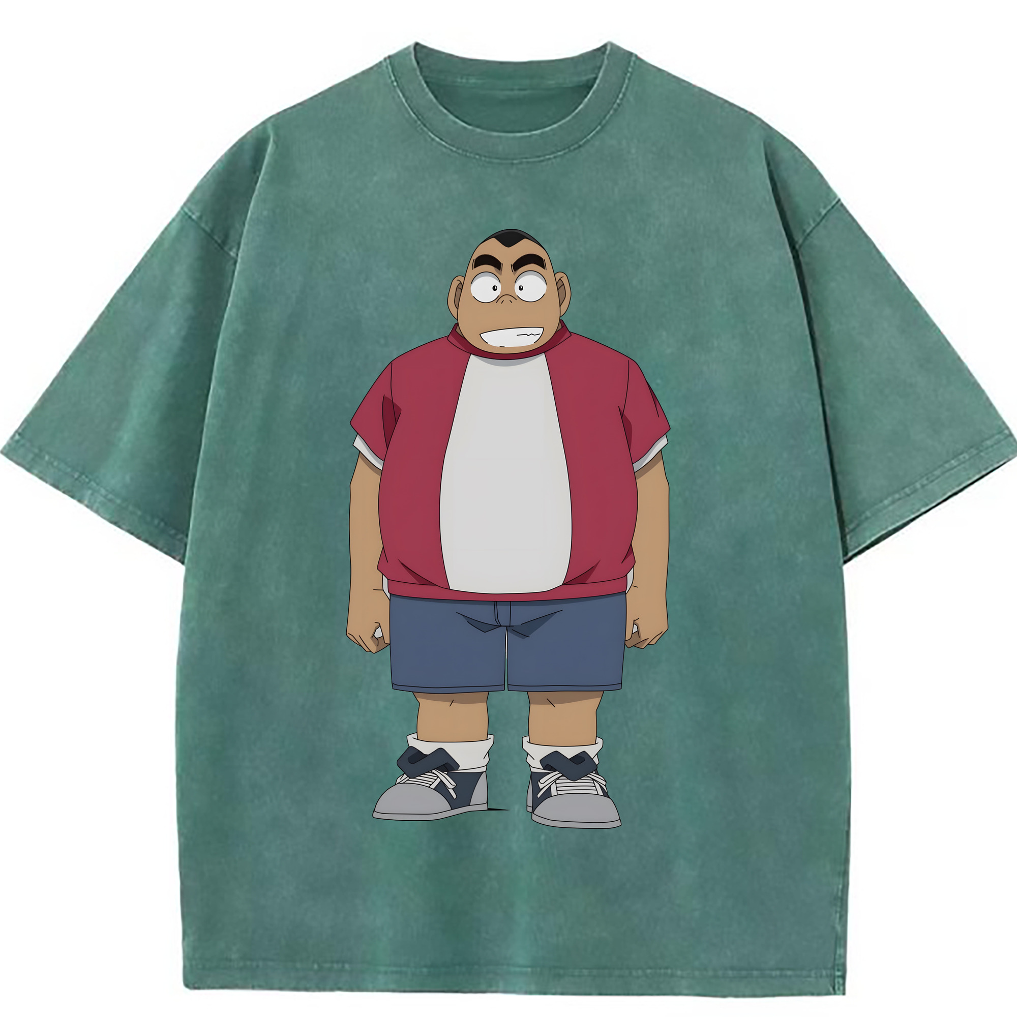 （画像用） 名探偵コナン 小嶋 元太 こじま げんた Detective Conan Kojima Genta 綿100% ヴィンテージ風 半袖Tシャツ（フロントプリント）